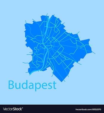 Flat scheme of the budapest hungary city plan of vector image