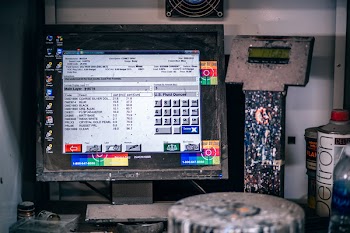 Flat Screen Monitor Displaying Calculator Application