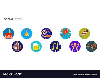 Flat set vector image