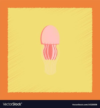 Flat shading style biology jellyfish vector image