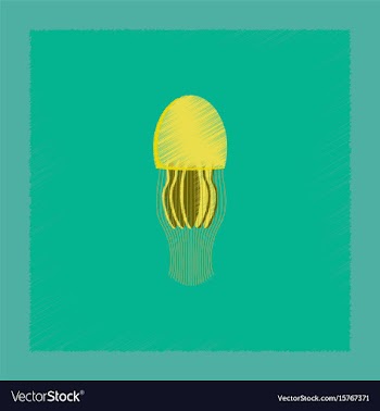 Flat shading style biology jellyfish vector image