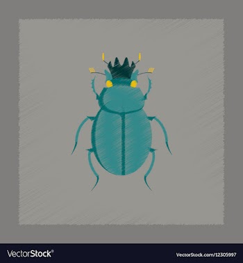 Flat shading style bug scarab vector image