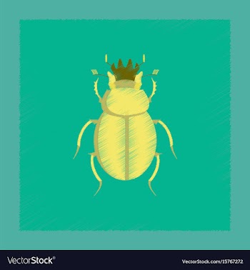 Flat shading style bug scarab vector image