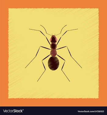 Flat shading style cartoon ant vector image