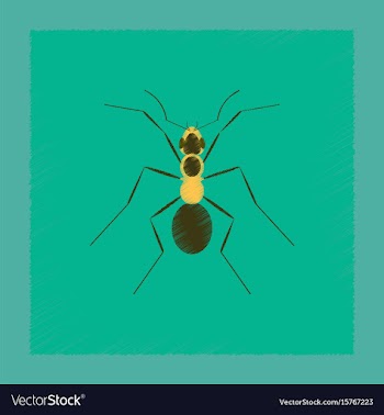 Flat shading style cartoon ant vector image