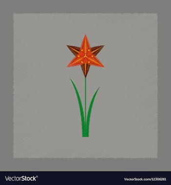 Flat shading style flower narcissus vector image