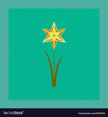Flat shading style flower narcissus vector image