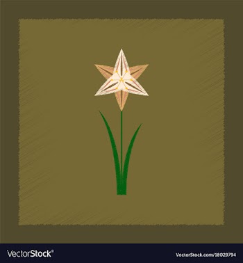 Flat shading style flower narcissus vector image