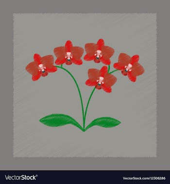 Flat shading style flower orhidaceae vector image