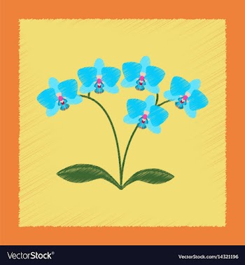 Flat shading style flower orhidaceae vector image