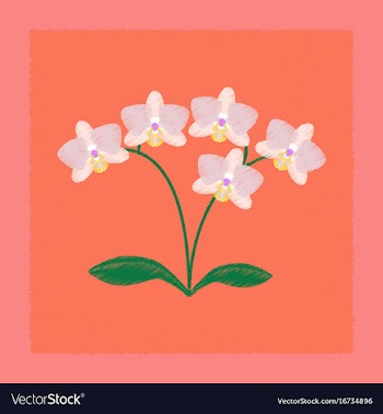 Flat shading style flower orhidaceae vector image