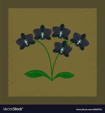Flat shading style flower orhidaceae vector image