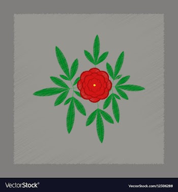 Flat shading style flower paeonia vector image