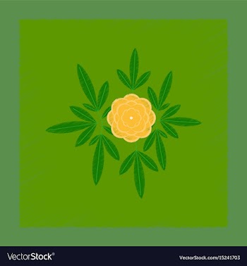 Flat shading style flower paeonia vector image