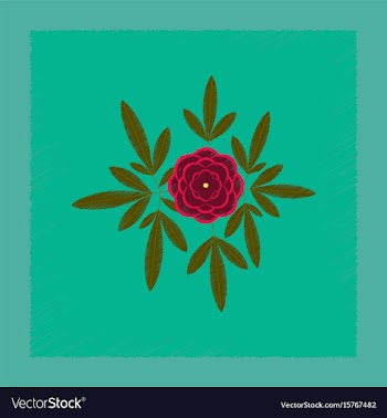 Flat shading style flower paeonia vector image