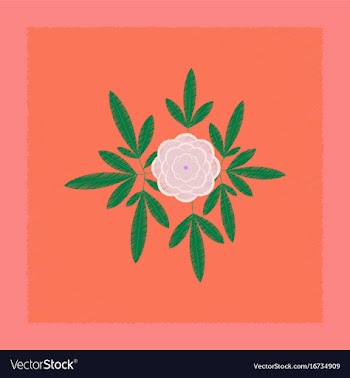 Flat shading style flower paeonia vector image