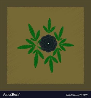Flat shading style flower paeonia vector image