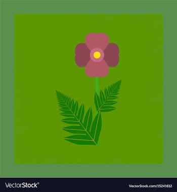 Flat shading style flower papaver vector image