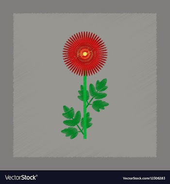 Flat shading style flower vector image