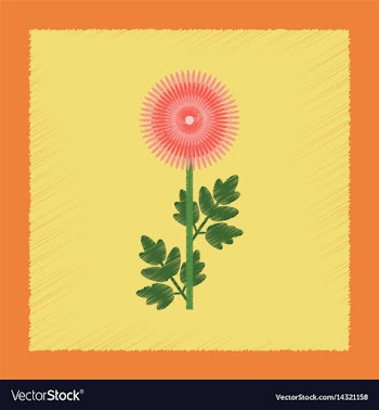 Flat shading style flower vector image