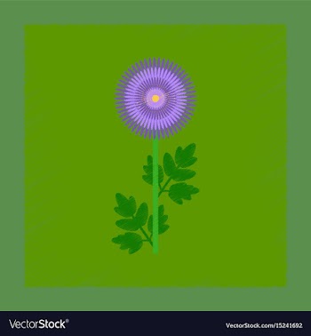 Flat shading style flower vector image