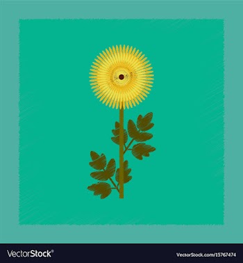 Flat shading style flower vector image
