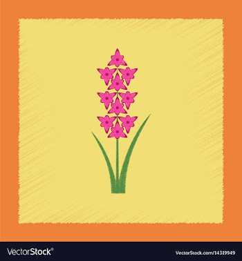 Flat shading style gladiolus vector image