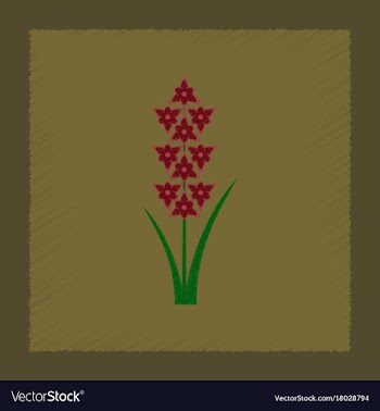 Flat shading style gladiolus vector image