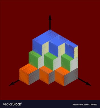 Flat shading style icon 3d chart vector image