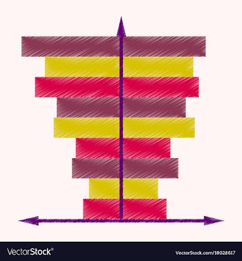 Flat shading style icon 3d chart vector image