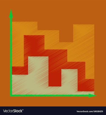 Flat shading style icon 3d chart vector image