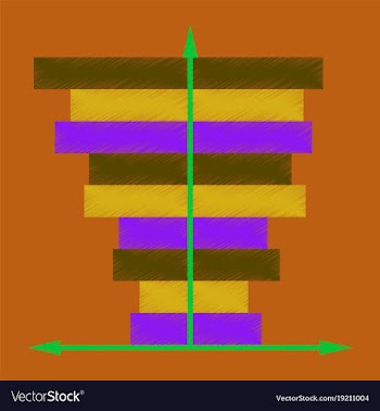 Flat shading style icon 3d chart vector image