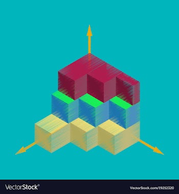 Flat shading style icon 3d chart vector image