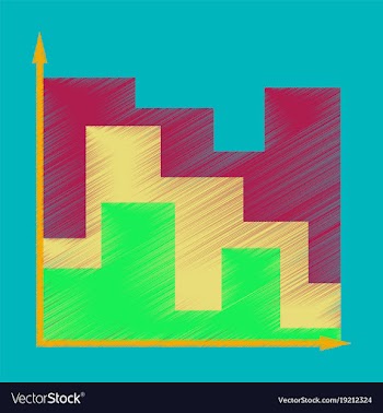 Flat shading style icon 3d chart vector image