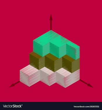 Flat shading style icon 3d chart vector image