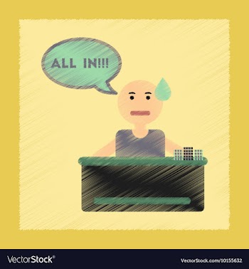 Flat shading style icon a poker man player vector image