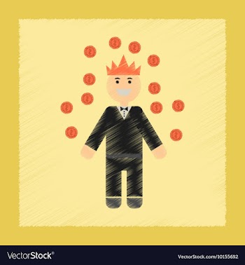 Flat shading style icon a poker man player vector image