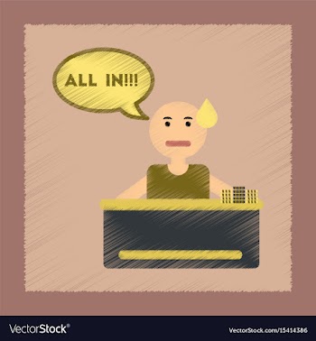Flat shading style icon a poker man player vector image