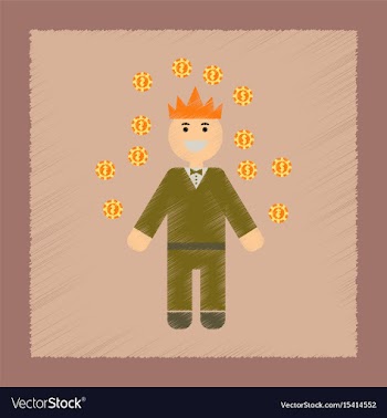 Flat shading style icon a poker man player vector image