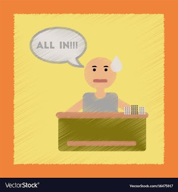 Flat shading style icon a poker man player vector image