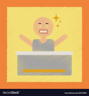 Flat shading style icon a poker man player vector image