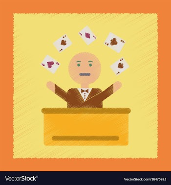 Flat shading style icon a poker man player vector image