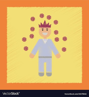 Flat shading style icon a poker man player vector image