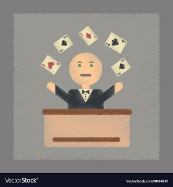 Flat shading style icon a poker man player vector image