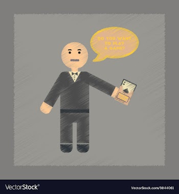 Flat shading style icon a poker man player vector image