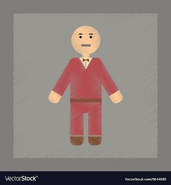 Flat shading style icon a poker man player vector image