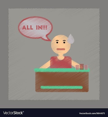 Flat shading style icon a poker man player vector image