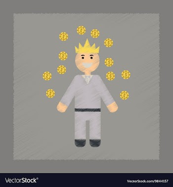 Flat shading style icon a poker man player vector image