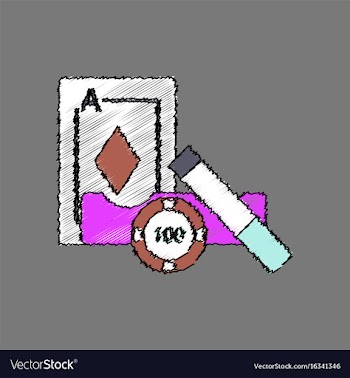 Flat shading style icon ace chip and cigar vector image