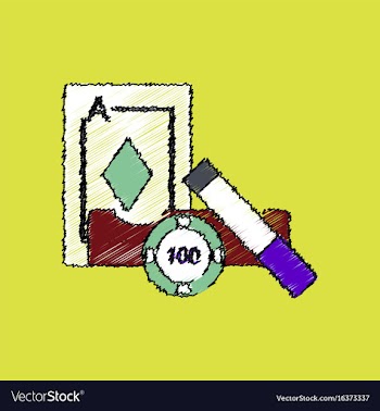Flat shading style icon ace chip and cigar vector image